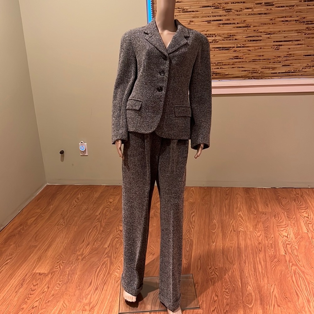 Holt Renfrew Studio Vintage Italian Wool Blend Pant And Blazer Set Size 8-10